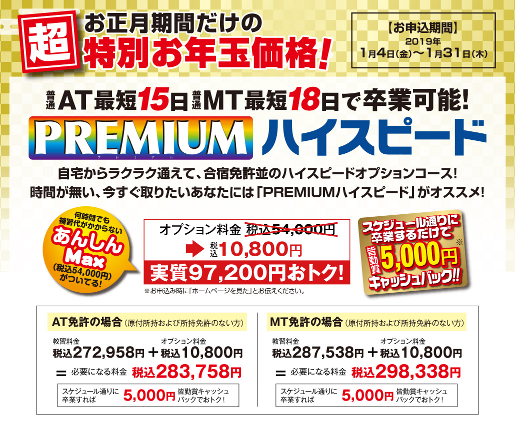 普通自動車 「ハイスピード」コース